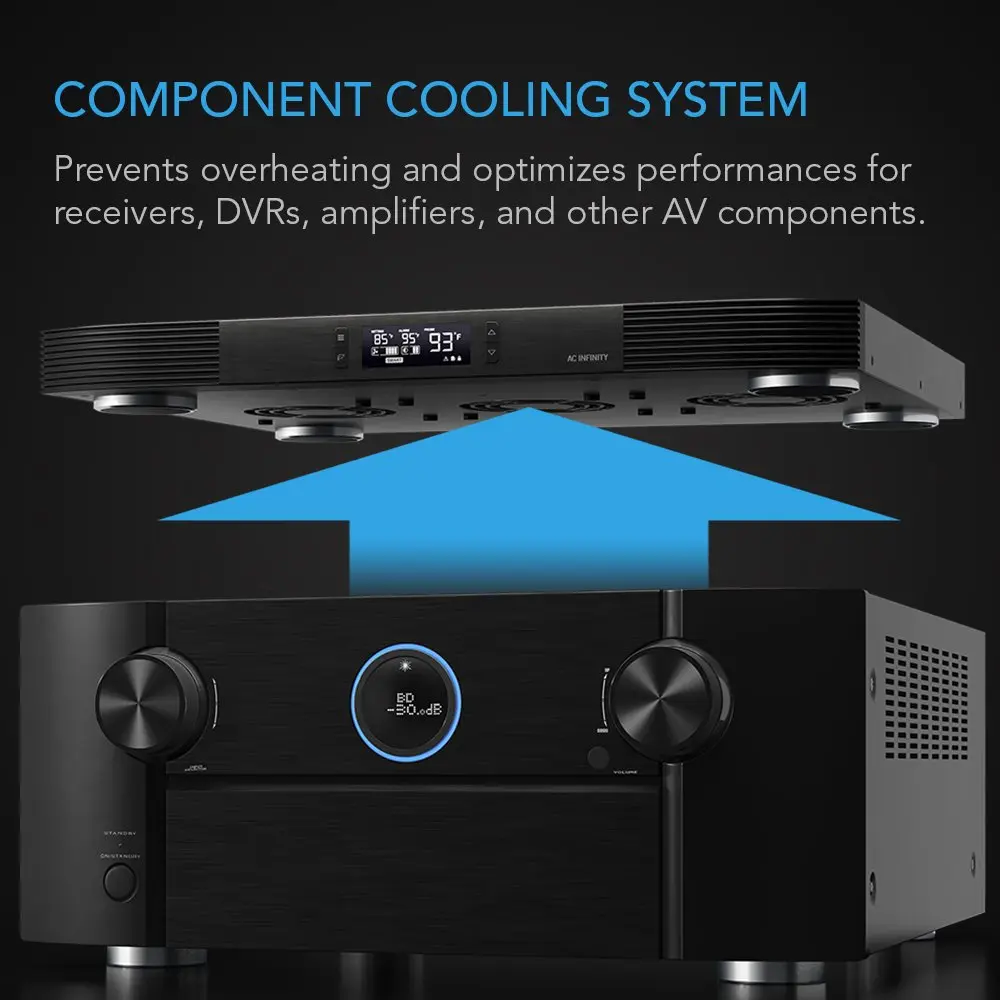 AC Infinity AIRCOM T10 17" Front-Exhaust Quiet Cooling Blower Fan System | 160 CFM, 24 dBA, Alloy Steel - view 2