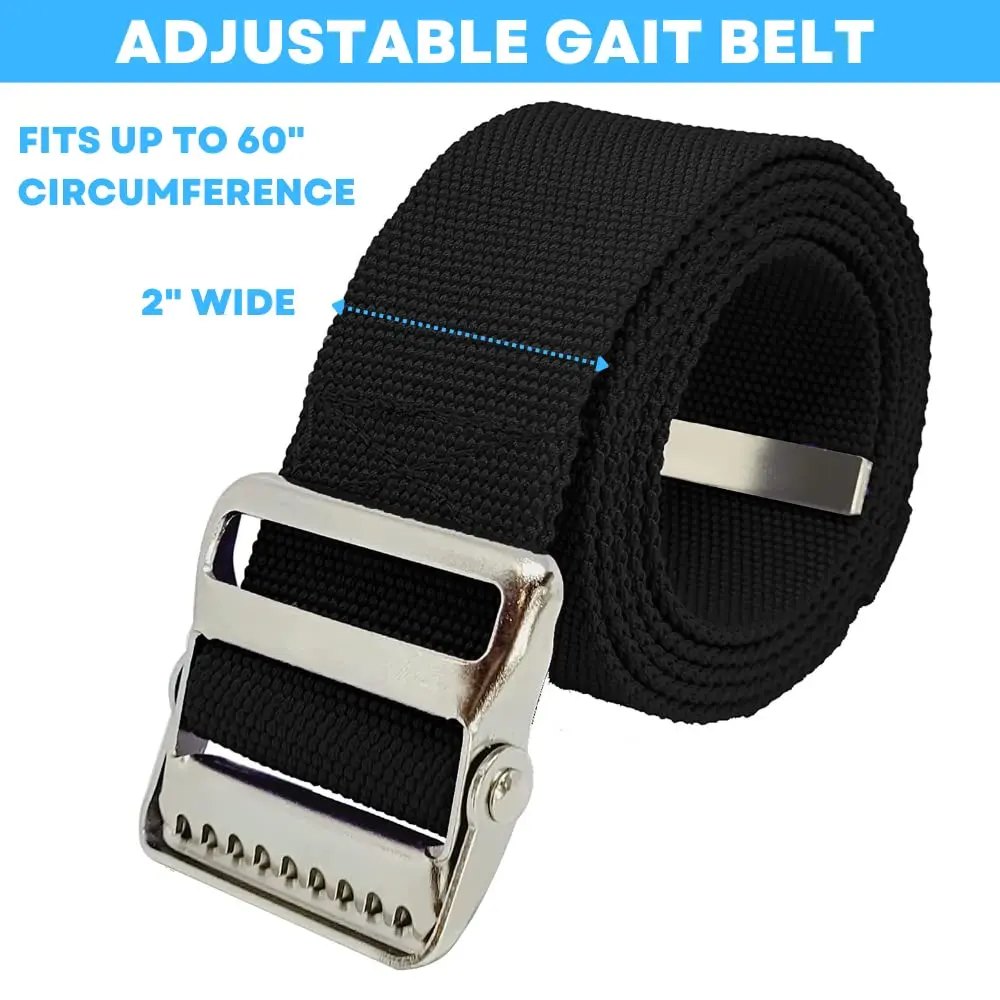 LiftAid Black Transfer and Gait Belt 152 cm (60 Inch) with Metal Buckle and Loop | Walking, Standing and Transfer Assist Aid for Seniors - view 5