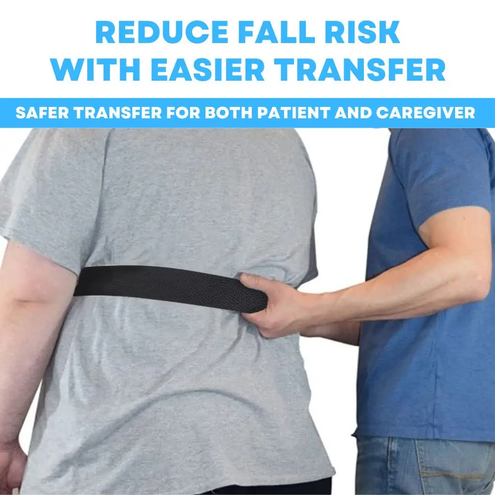 LiftAid Black Transfer and Gait Belt 152 cm (60 Inch) with Metal Buckle and Loop | Walking, Standing and Transfer Assist Aid for Seniors - view 2
