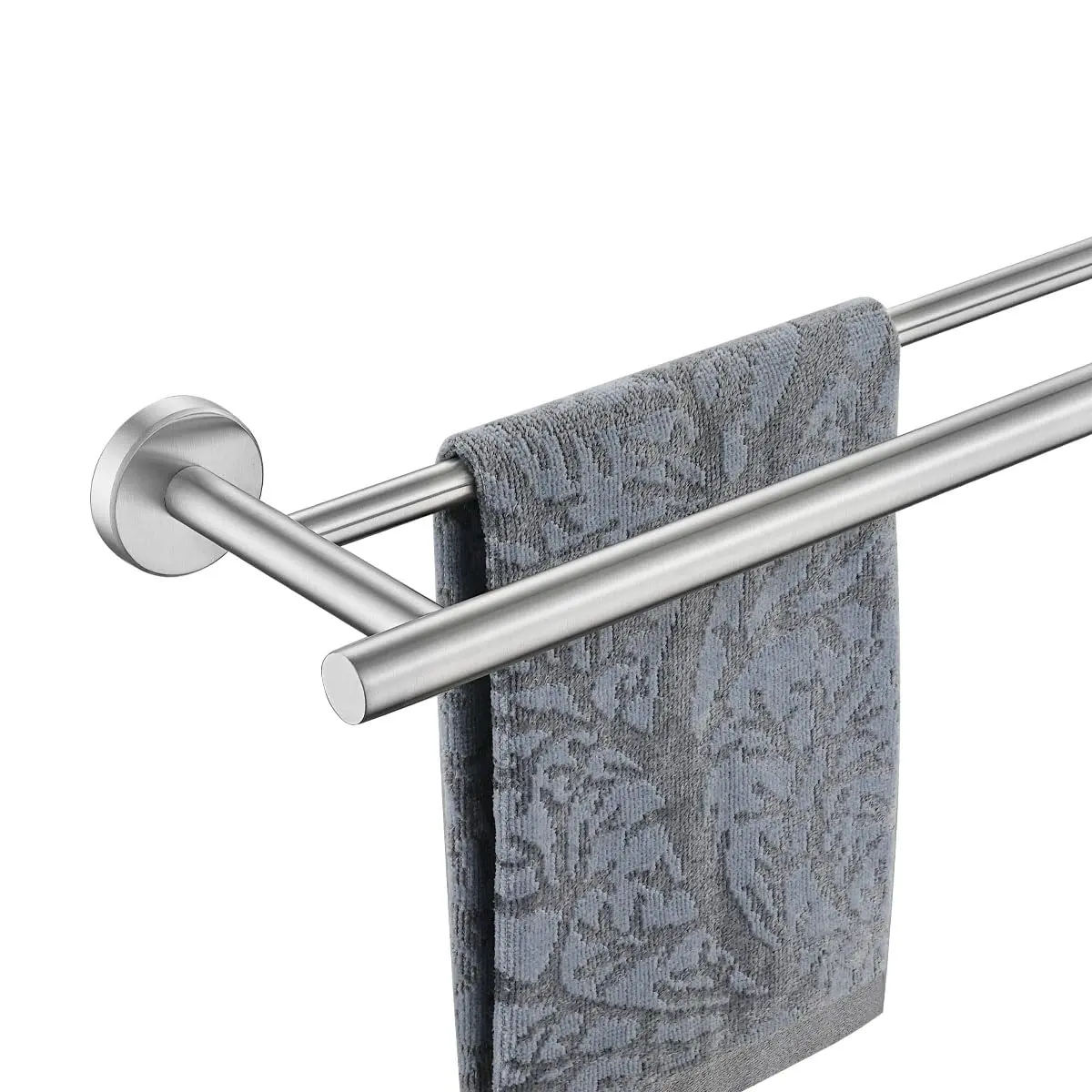 JQK Double Towel Bar 27 Inch (68.9 cm) Brushed Stainless Steel | Wall Mounted Bath Towel Rack with 24 Inch Usable Length - main product image
