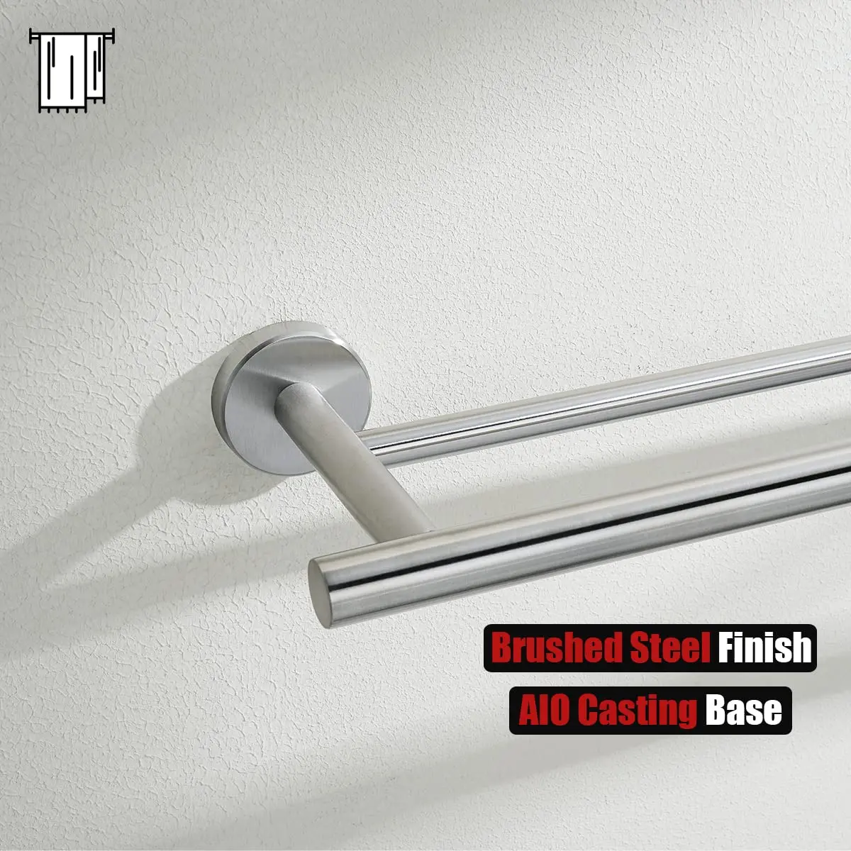 JQK Double Towel Bar 27 Inch (68.9 cm) Brushed Stainless Steel | Wall Mounted Bath Towel Rack with 24 Inch Usable Length - view 8