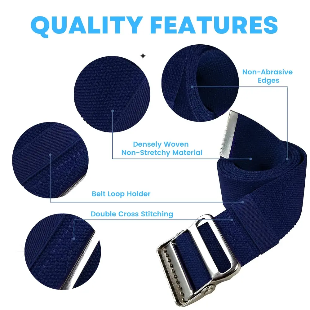 LiftAid Transfer and Gait Belt 60 Inch (152 cm) with Metal Buckle and Loop | Walking, Standing and Transfer Assist Aid for Seniors - view 3