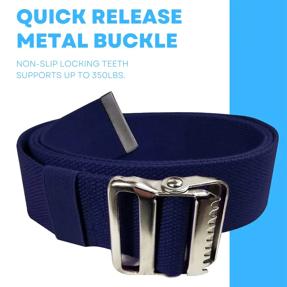 LiftAid Transfer and Gait Belt 60 Inch (152 cm) with Metal Buckle and Loop | Walking, Standing and Transfer Assist Aid for Seniors - view 4