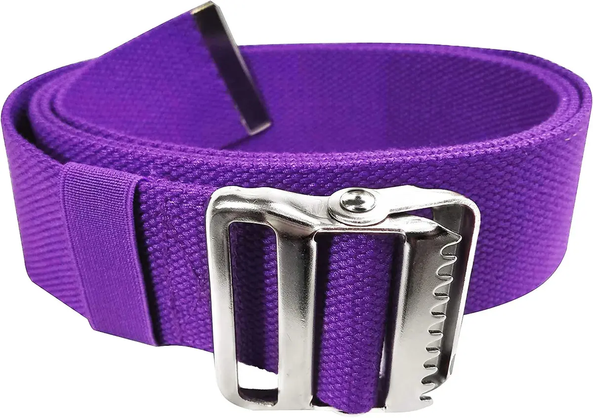 LiftAid Transfer and Gait Belt 60 Inch (152 cm) with Metal Buckle and Loop | Walking, Standing, and Transfer Assist Aid for Seniors, Elderly, Caregiver, Nurse, Therapist (Purple) - view 5
