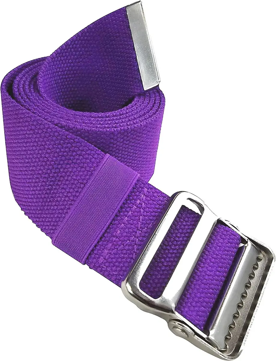 LiftAid Transfer and Gait Belt 60 Inch (152 cm) with Metal Buckle and Loop | Walking, Standing, and Transfer Assist Aid for Seniors, Elderly, Caregiver, Nurse, Therapist (Purple) - view 6