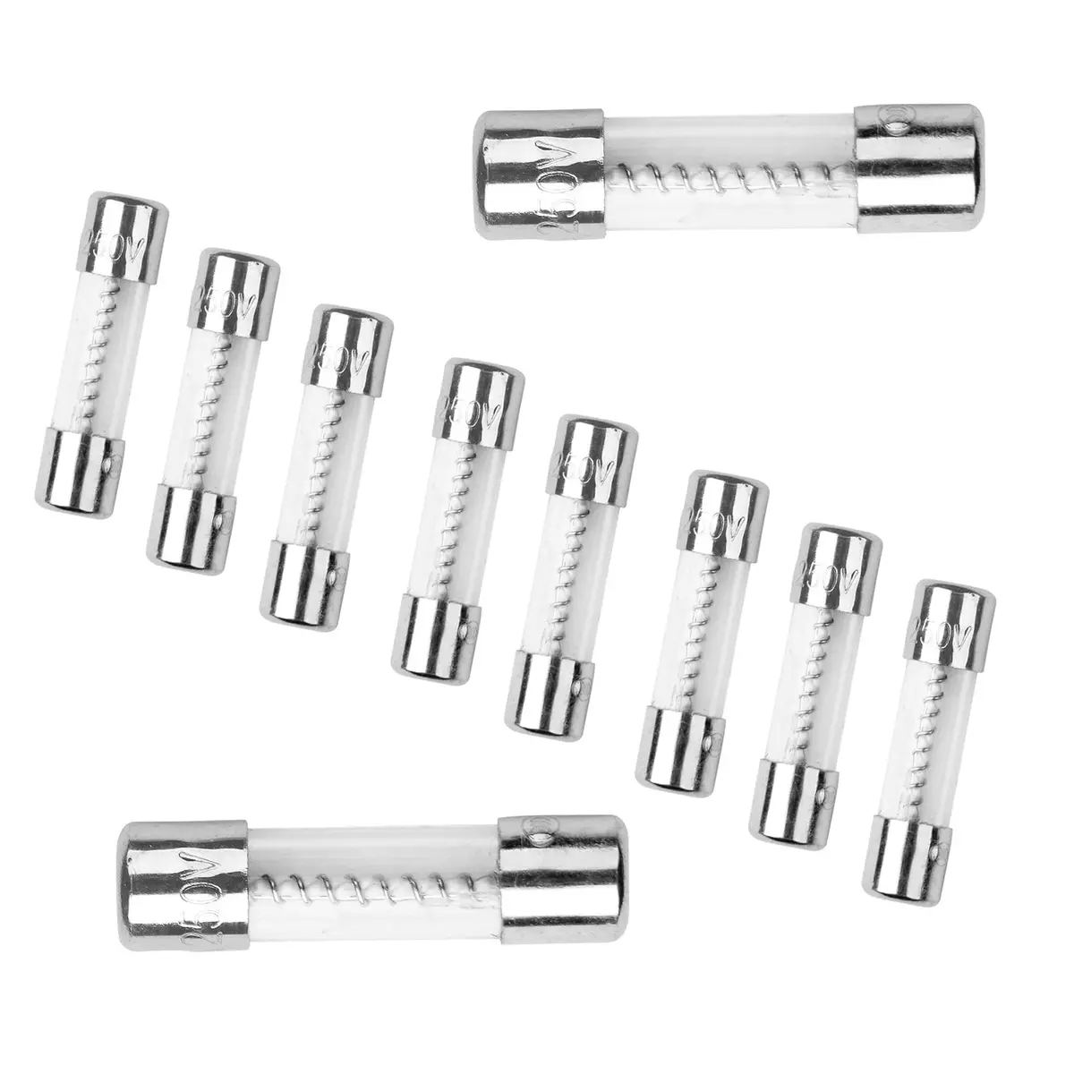 COMPSTUDIO 6.3A 250V Glass Slow Blow Fuse 20x5mm | Time-Delay, 10 Pack - main product image