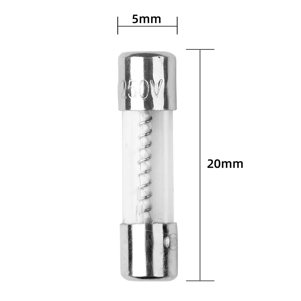 COMPSTUDIO 6.3A 250V Glass Slow Blow Fuse 20x5mm | Time-Delay, 10 Pack - view 3