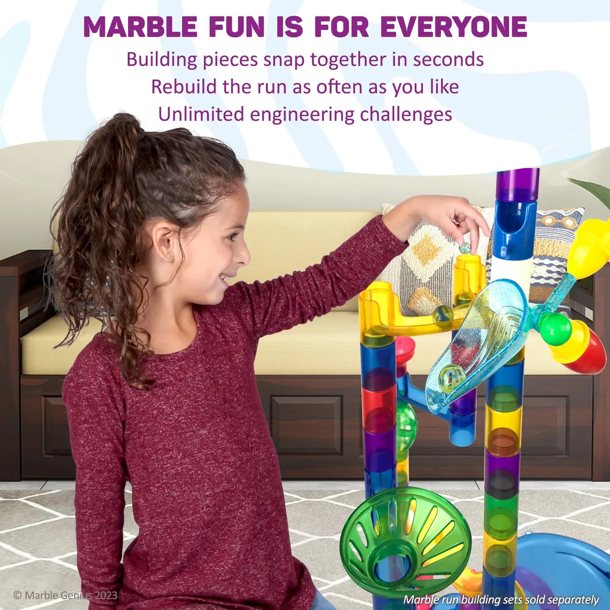 Marble Genius Automatic Chain Lift Marble Run Accessory Set | Endless Marble Loop with Automated Mechanism - view 4