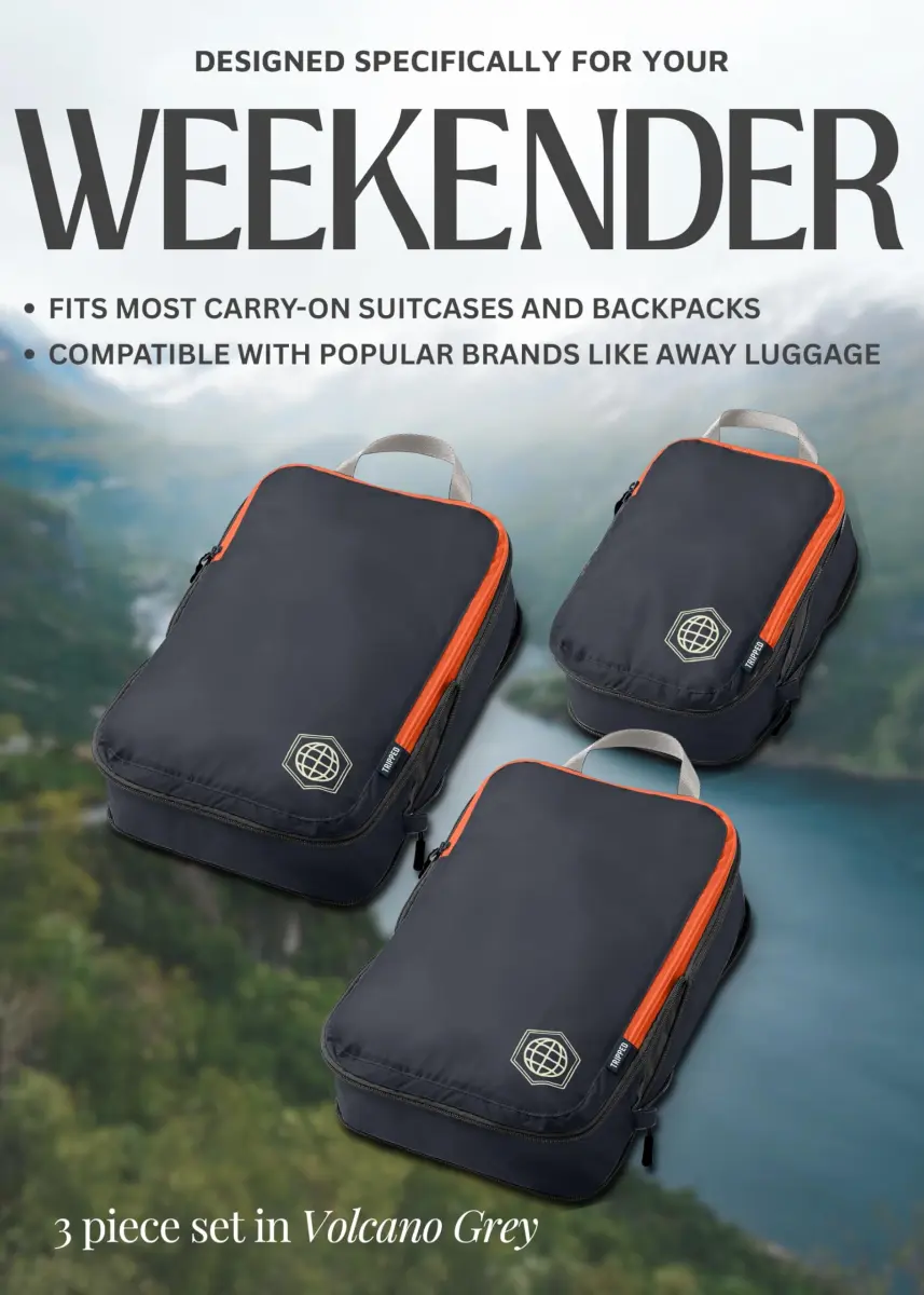 TRIPPED Travel Gear Compression Packing Cubes for Carry-On Travel 3-Pack | Ultralight Ripstop Nylon with Double-Stitched Zippers - view 3