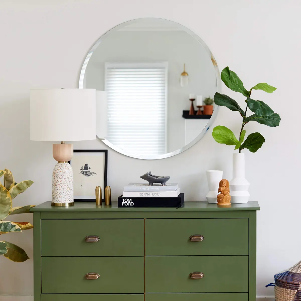 The Better Bevel Frameless Round Circle Mirror 24" x 24" | Beveled Edge Bathroom Wall Mirror - view 3