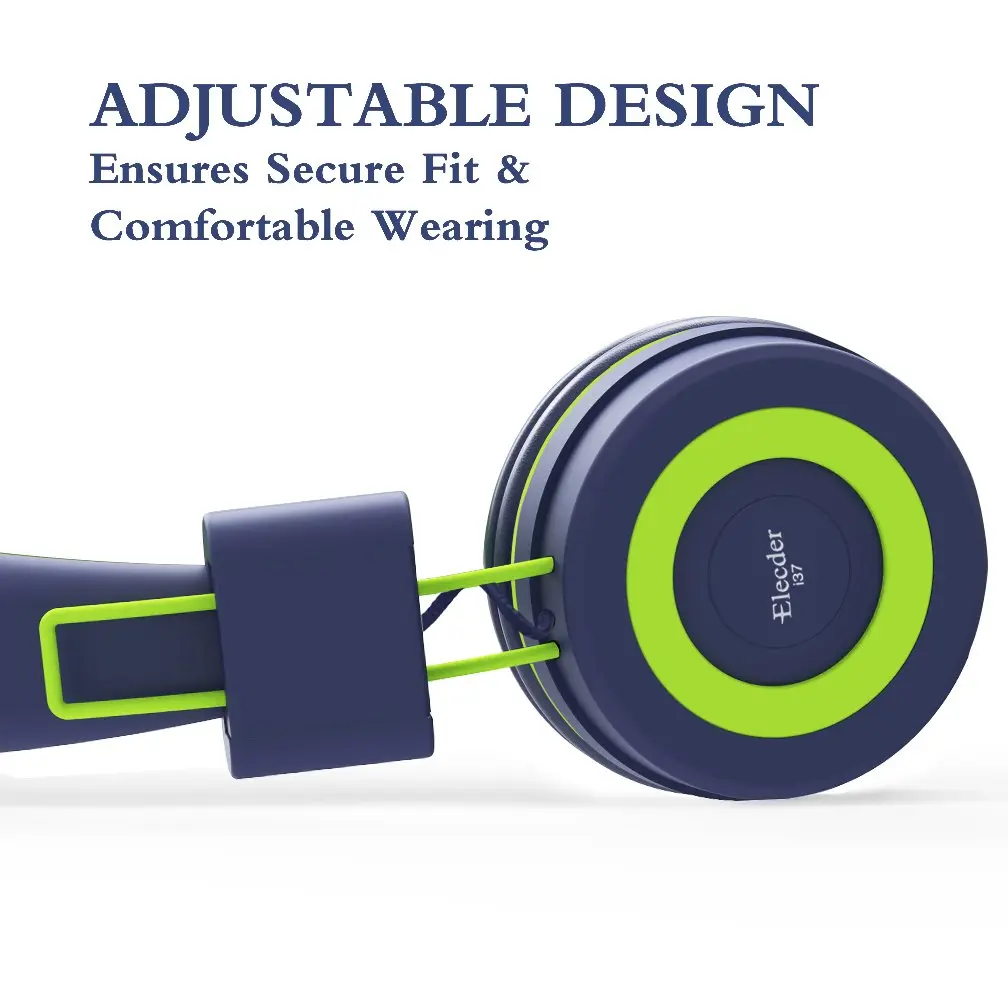 ELECDER i37 Kids Headphones with Cord Wired for School Classroom, Navy | Foldable, Adjustable, Comfortable - view 5