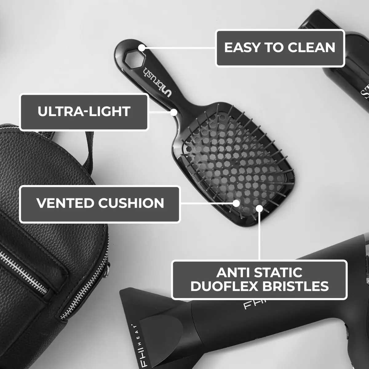 FHI Heat UNbrush Detangling Brush for Wet & Dry Hair | Anti-Static, Vented, Lightweight - view 4