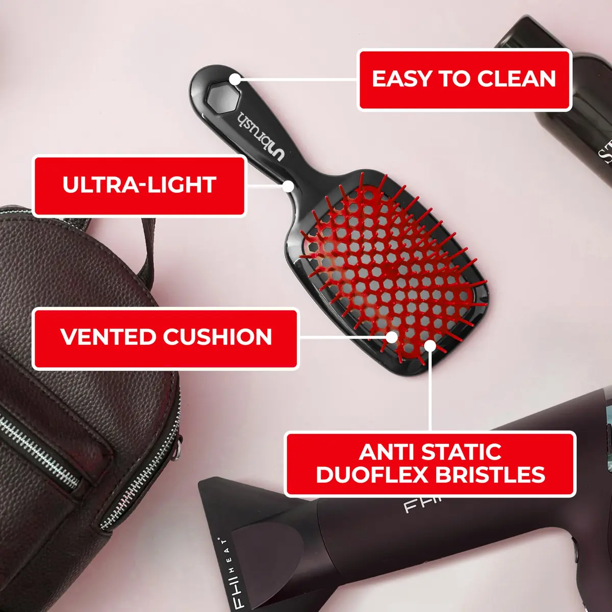 FHI Heat UNbrush Detangling Brush for Wet & Dry Hair | Anti-Static, Lightweight, All Hair Types - view 5