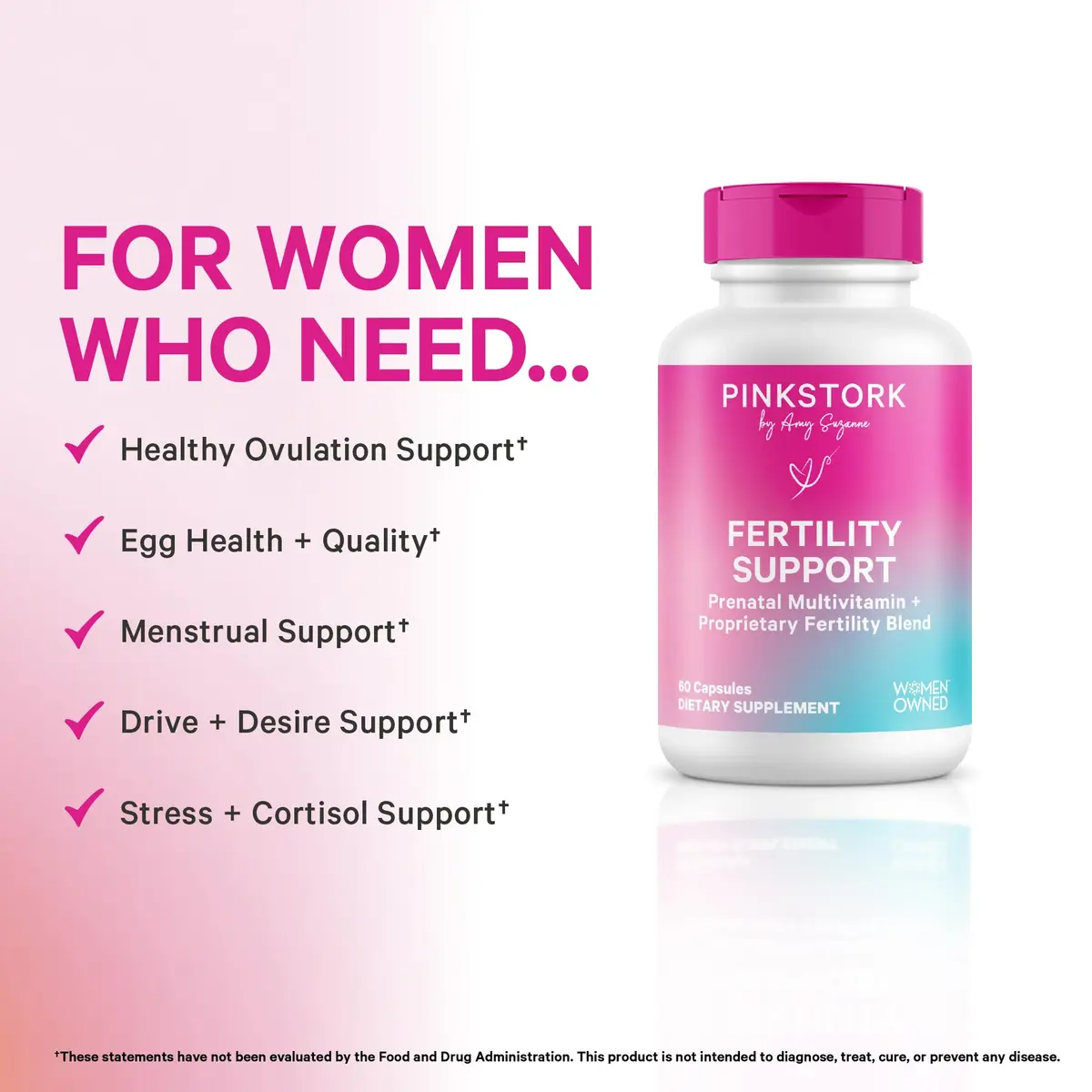 Pink Stork Fertility Supplements for Women, 60 Capsules | Supports Conception & Hormone Balance - view 4