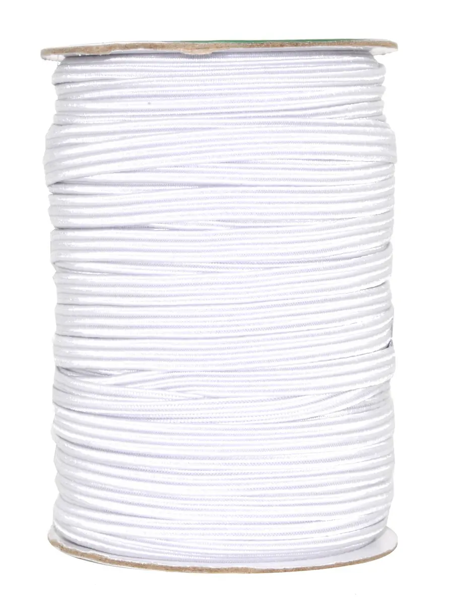 Mandala Crafts 50 Yards ¼ Inch 6mm White Elastic Bands for Sewing | Resilient & Soft Flat Elastic Cord - view 7