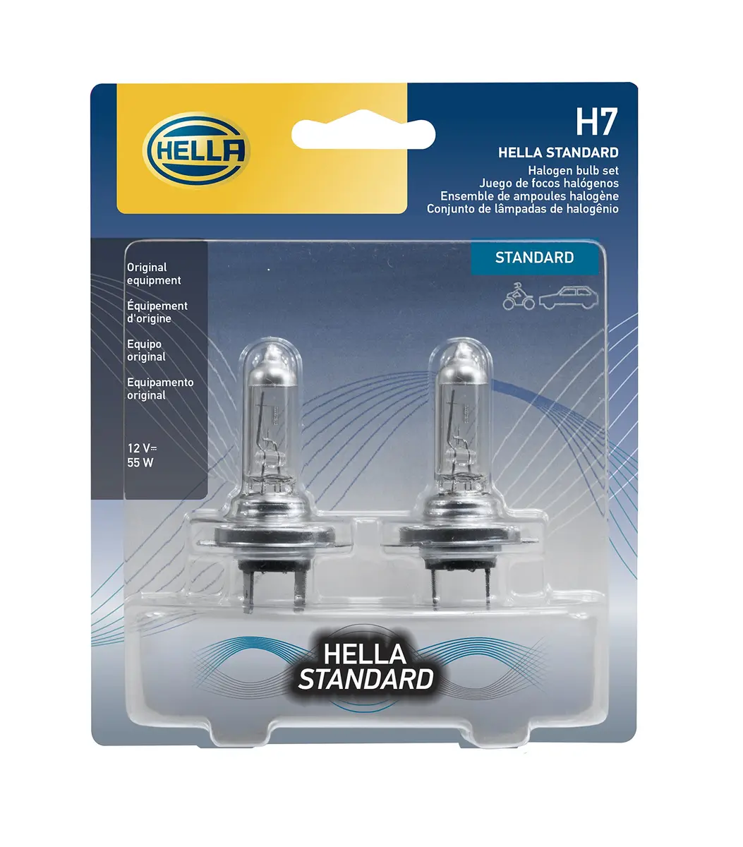 Hella H7TB Standard Halogen Headlight Bulb 12V 55W (2-Pack) | Bright, Consistent Output for Everyday Driving - main product image