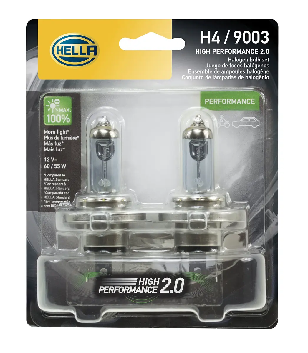 Hella 9003 2.0TB Twin Blister Kit High Performance Bulb, 12V, 65/55W | Max Light Output for Safe Driving - view 3