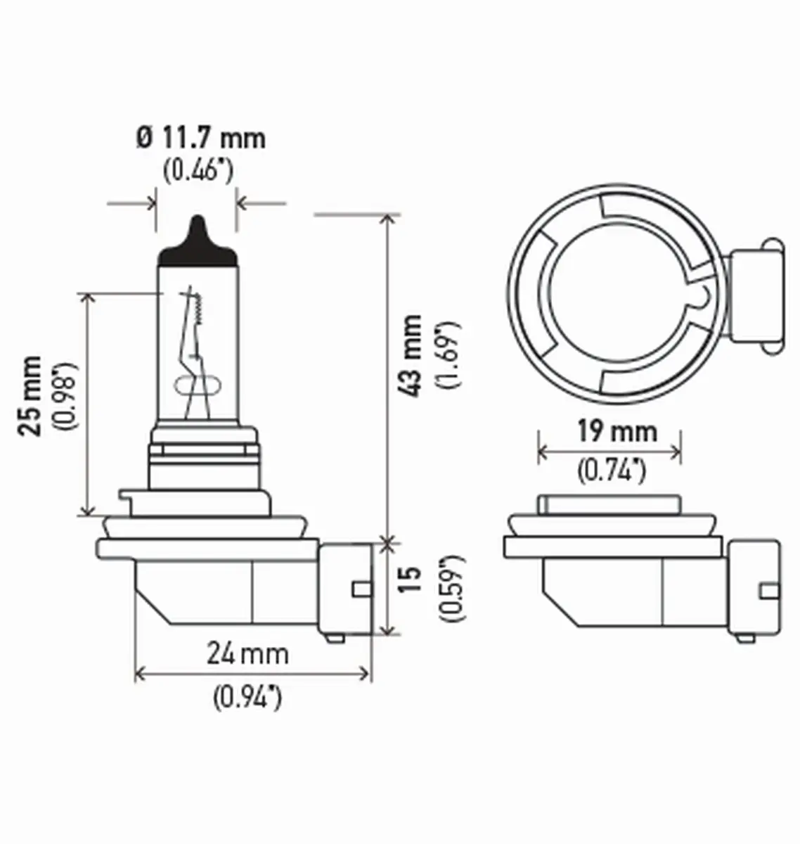 Hella H8TB Standard Halogen Bulbs 12 V 35W | Reliable OE-Style Fit for Vehicles in India - view 2