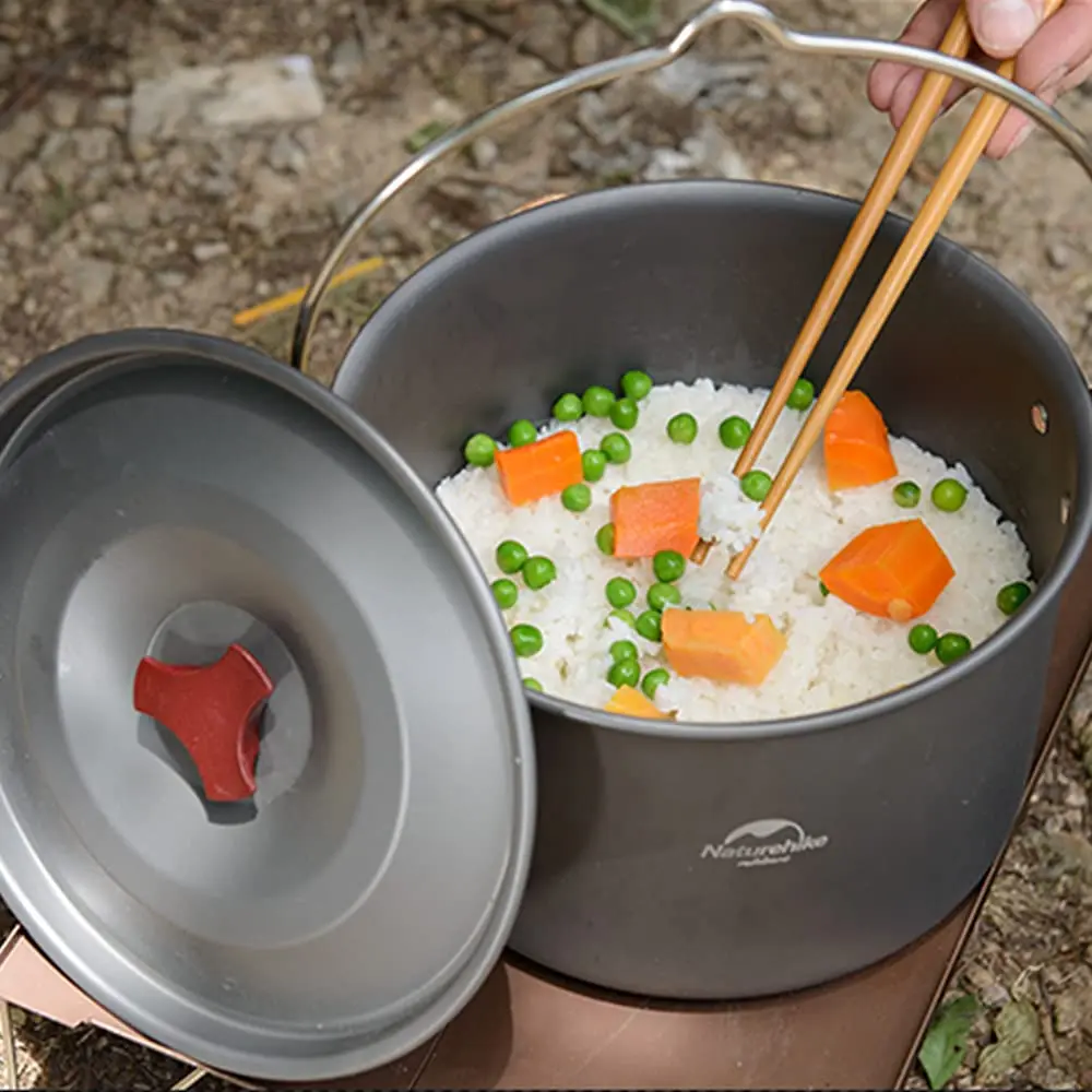 Naturehike 4.2 Quart (4L) Aluminum Hanging Pot with Lid | Lightweight Outdoor Cooking Pot for Camping Hiking Picnic Travel - view 5