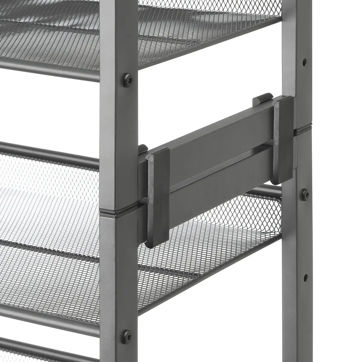 Whitmor 3-Tier Steel Mesh Shoe Rack 29.38" W x 12" D x 24.63" H | Adjustable Metal Shoe Organizer with Lipped Edge - view 9