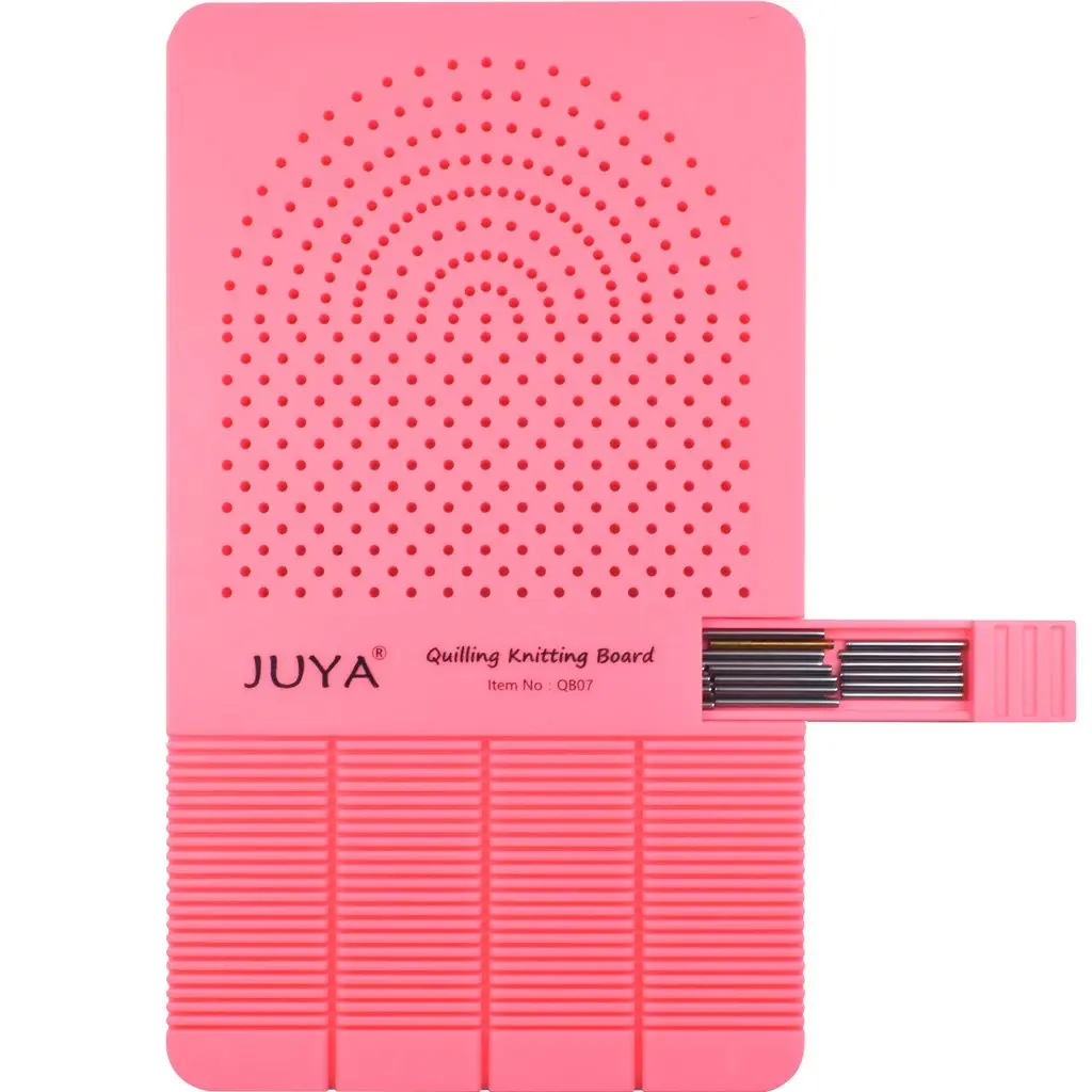 JUYA 2-in-1 Quilling Knitting Board with Pin Board and Grooves, Pink | DIY Art & Craft Kit for Paper Flowers - main product image