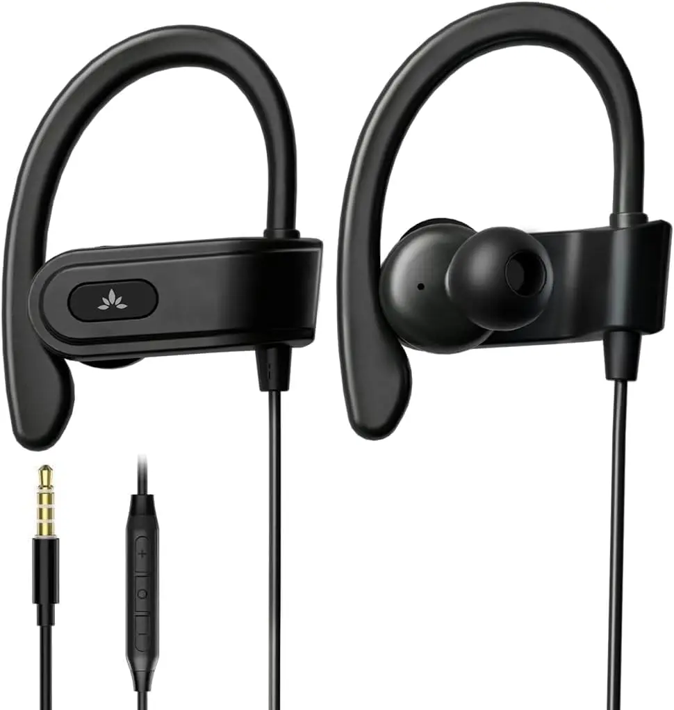 Avantree E171 Wired Earbuds with Microphone & Volume Control | Comfortable Sport Fit, 3.5mm Jack, 12mm Driver (120cm Cable) - main product image