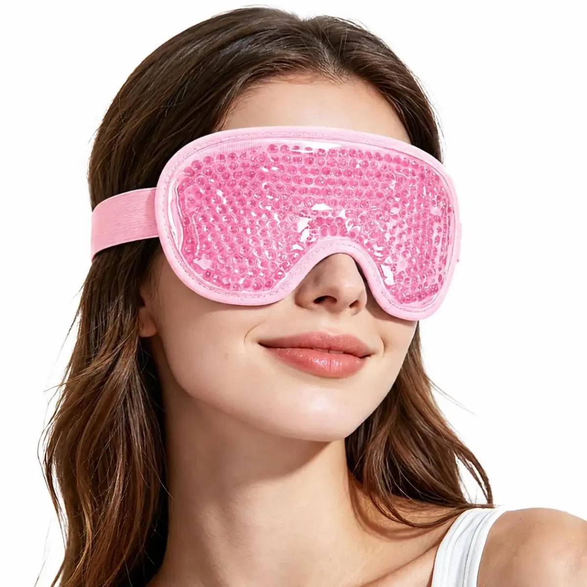 NEWGO Light Pink Cooling Eye Mask - Reusable Gel Ice Pack for Puffy Eyes & Headaches - main product image