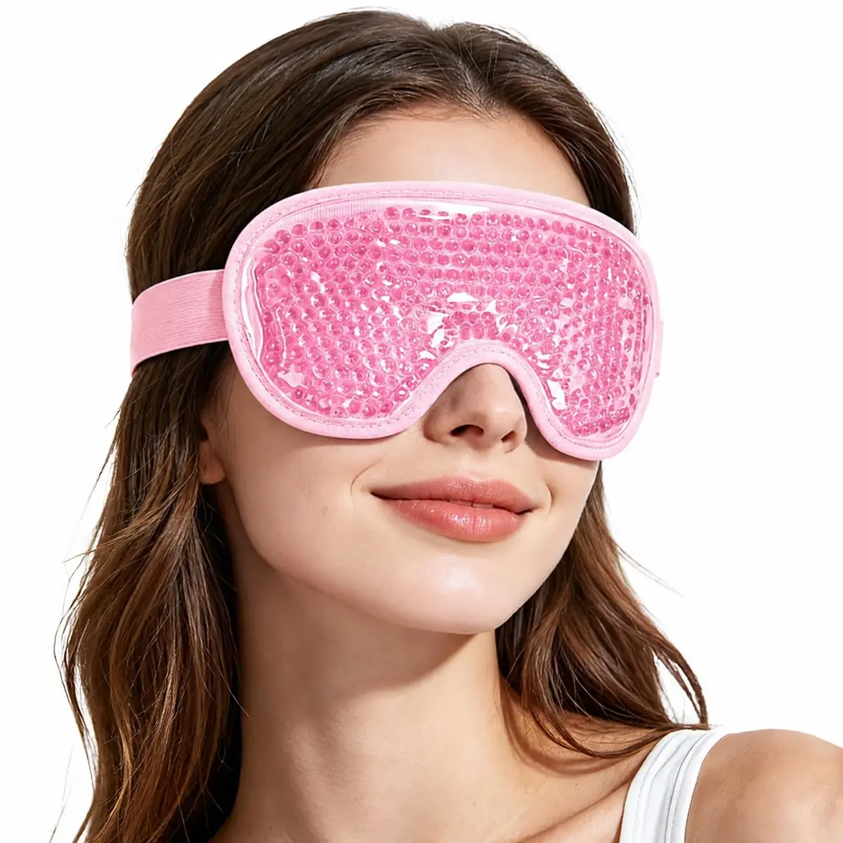 NEWGO Cooling Gel Cold Eye Mask for Puffy Eyes | Reusable Ice Pack with Plush Backing for Dark Circles & Migraine Relief - main product image