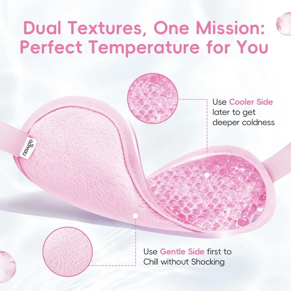 NEWGO Light Pink Cooling Eye Mask - Reusable Gel Ice Pack for Puffy Eyes & Headaches - view 3