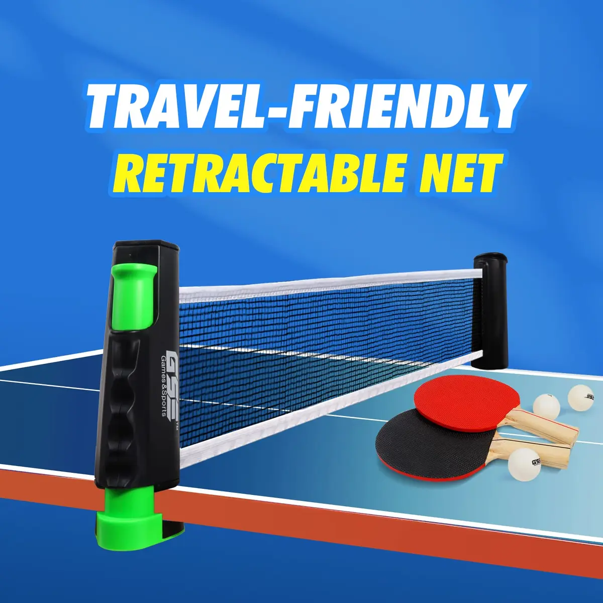 GSE Games & Sports Expert Retractable Ping Pong Net & Post, Adjustable Table Tennis Clamps, Black | Portable & Easy Setup for All Ages - view 5