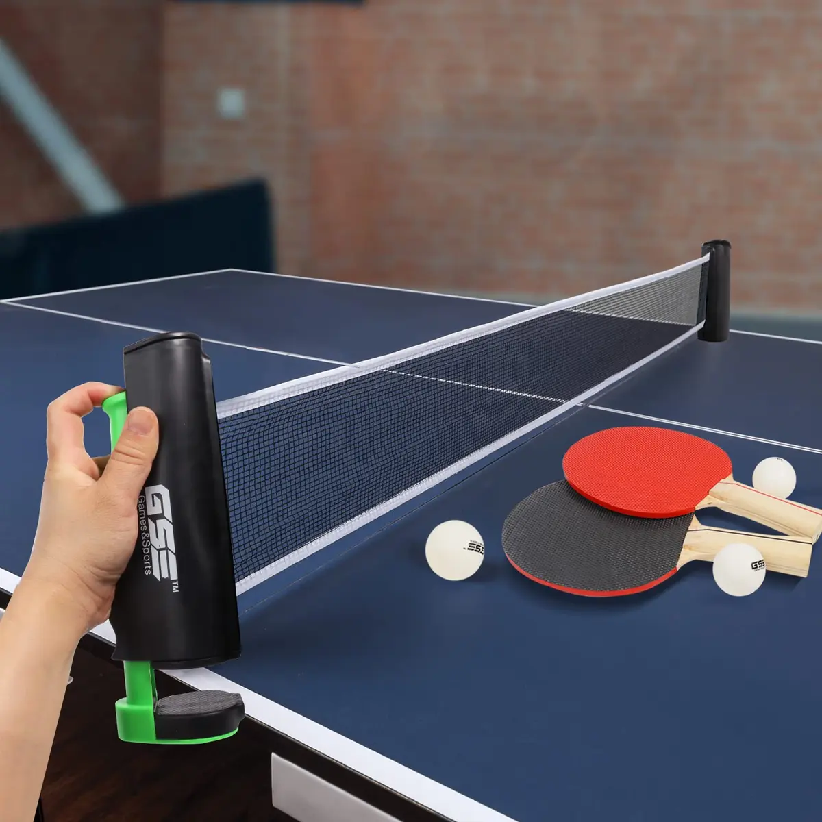 GSE Games & Sports Expert Retractable Ping Pong Net & Post, Adjustable Table Tennis Clamps, Black | Portable & Easy Setup for All Ages - view 4