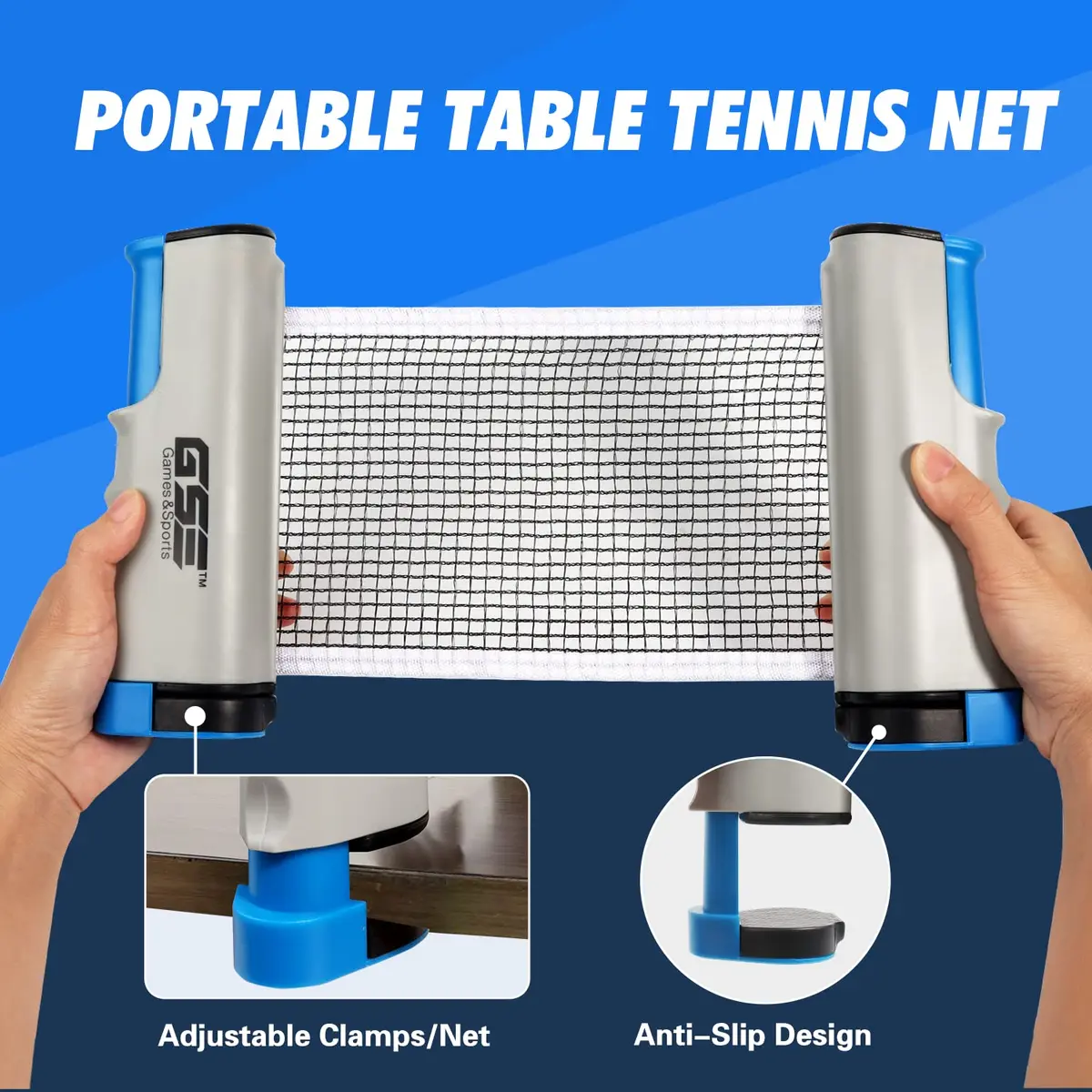 GSE Games & Sports Expert Grey Sport Table Game | Retractable Net & Post, Adjustable, Portable, Easy Setup - view 4