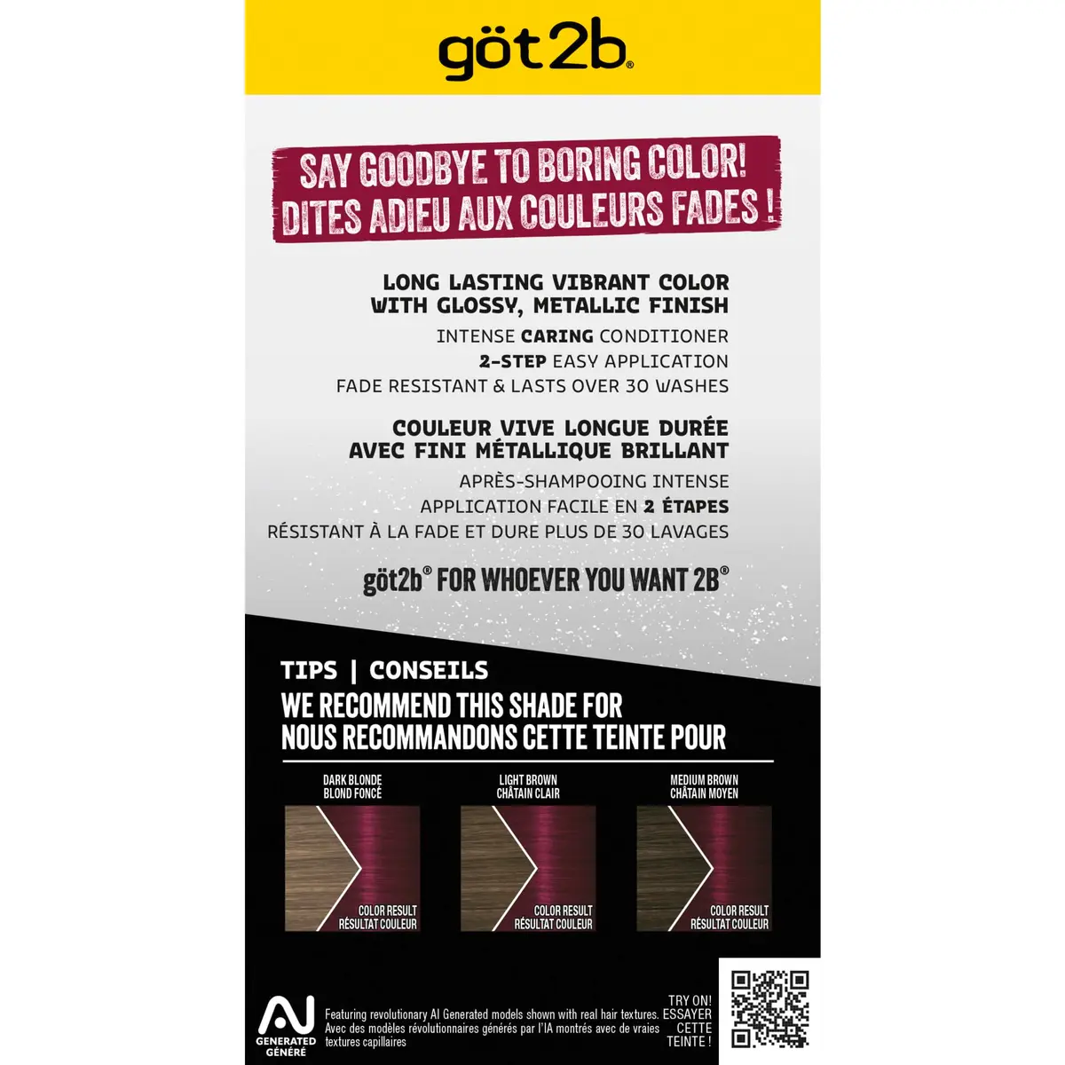 Got2B Metallics Permanent Hair Dye, Dark Ruby 68 | Vibrant Metallic Color, Up to 30 Washes, Complete Kit - view 6