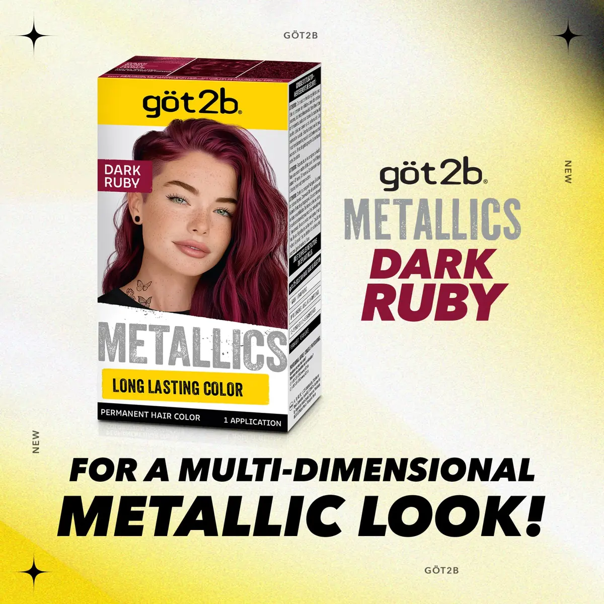 Got2B Metallics Permanent Hair Dye, Dark Ruby 68 | Vibrant Metallic Color, Up to 30 Washes, Complete Kit - view 8