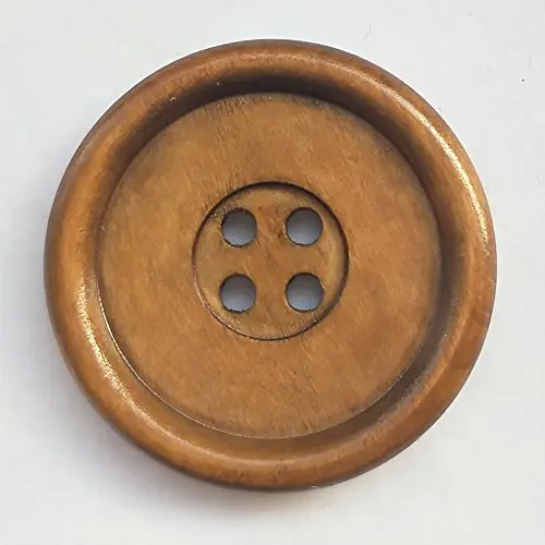 Chenkou Craft 30pcs 40mm Round Wood Buttons | Large Size Craft Sewing Buttons (Brown) - view 4