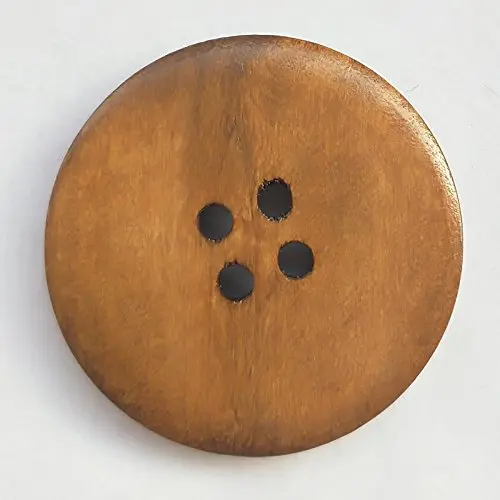 Chenkou Craft 30pcs 40mm Round Wood Buttons | Large Size Craft Sewing Buttons (Brown) - view 6