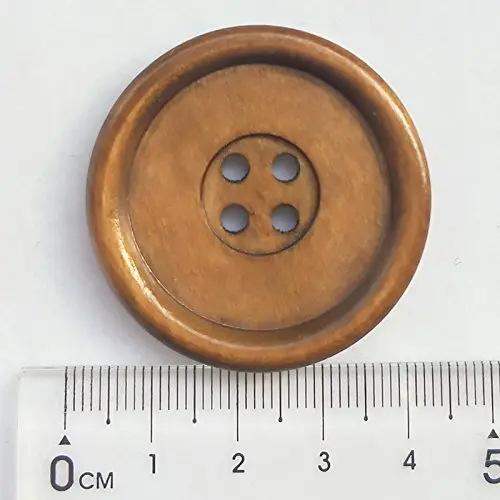 Chenkou Craft 30pcs 40mm Round Wood Buttons | Large Size Craft Sewing Buttons (Brown) - view 8
