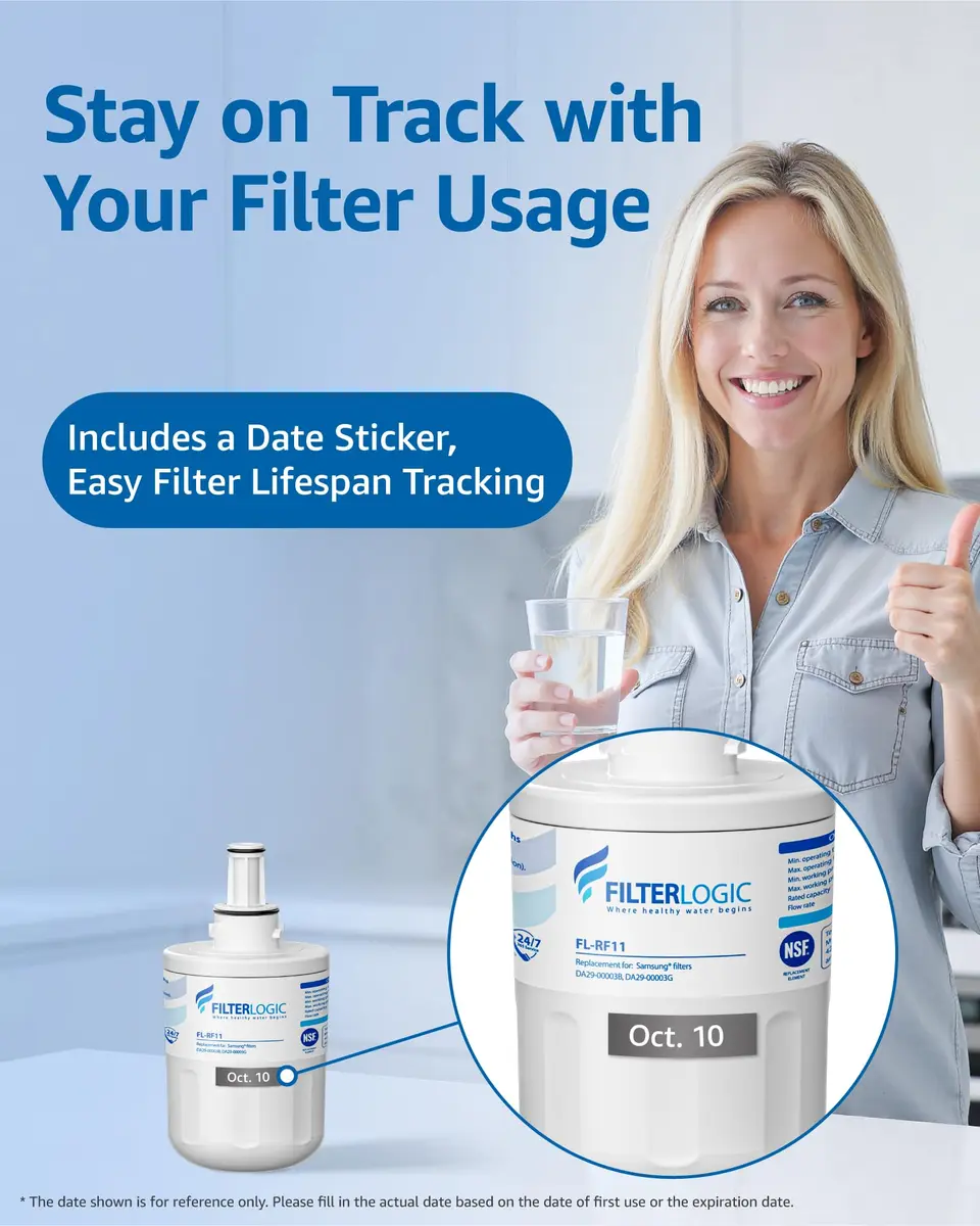 Filterlogic Refrigerator Water Filter Replacement for Samsung DA29-00003G, 2 Count | NSF 42 & 372 Certified - view 9