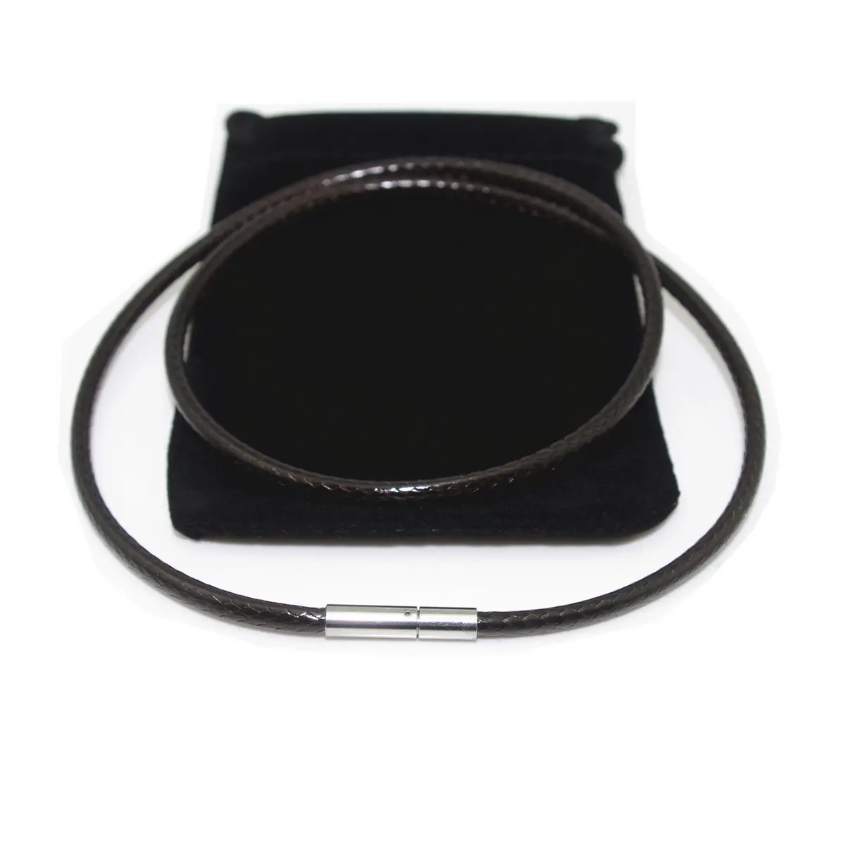 Glory Qin 3mm Dark Brown Leather Cord Chain Necklace 16-28 Inch | Stylish Jewelry for Men & Women - main product image
