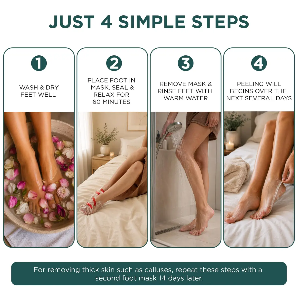 DERMORA Foot Peel Mask, Exfoliating Foot Peeling Mask, 2 Pairs, Original | Gentle Dead Skin Removal for Dry Feet - view 2