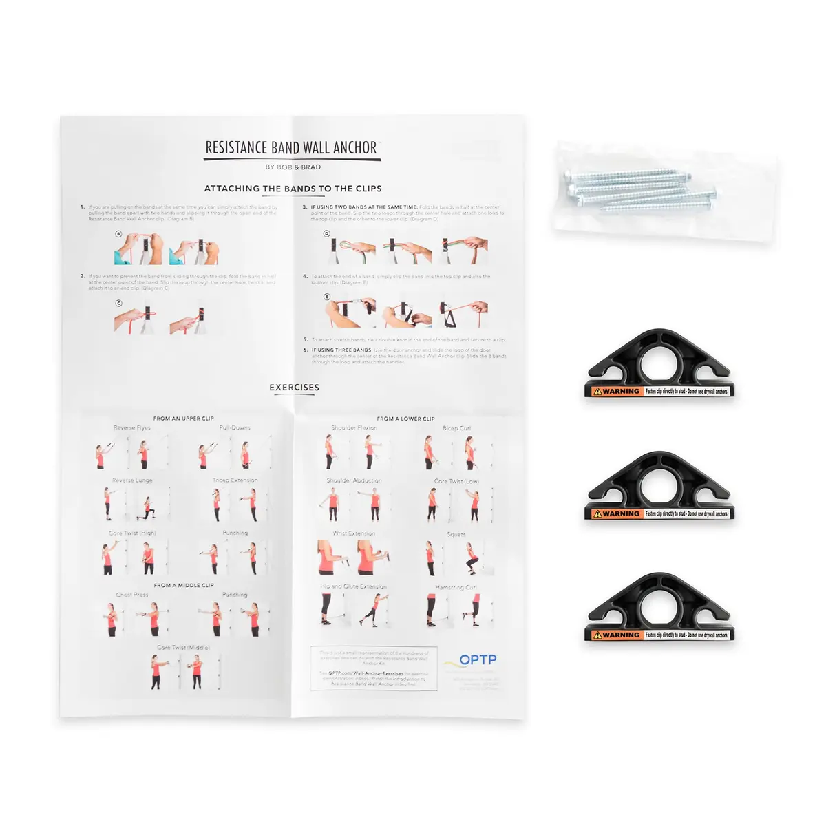 OPTP Resistance Band Wall Anchor Kit by Bob & Brad | Versatile Exercise Anchor, USA Made - view 3