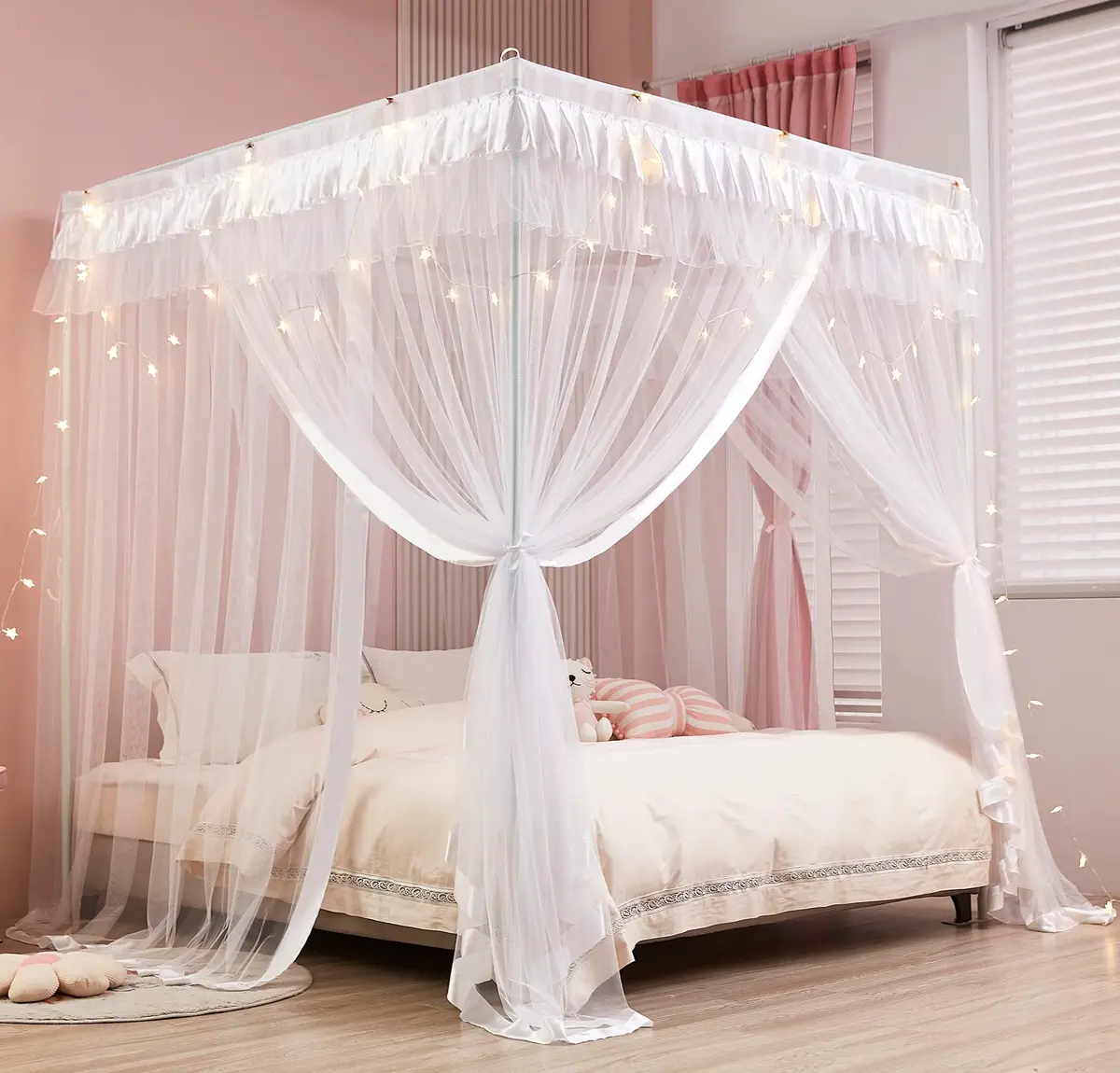 Mengersi Bed Canopy for Queen Size | Princess Bedroom Decoration & Mosquito Net (84x78x78 inches) - main product image
