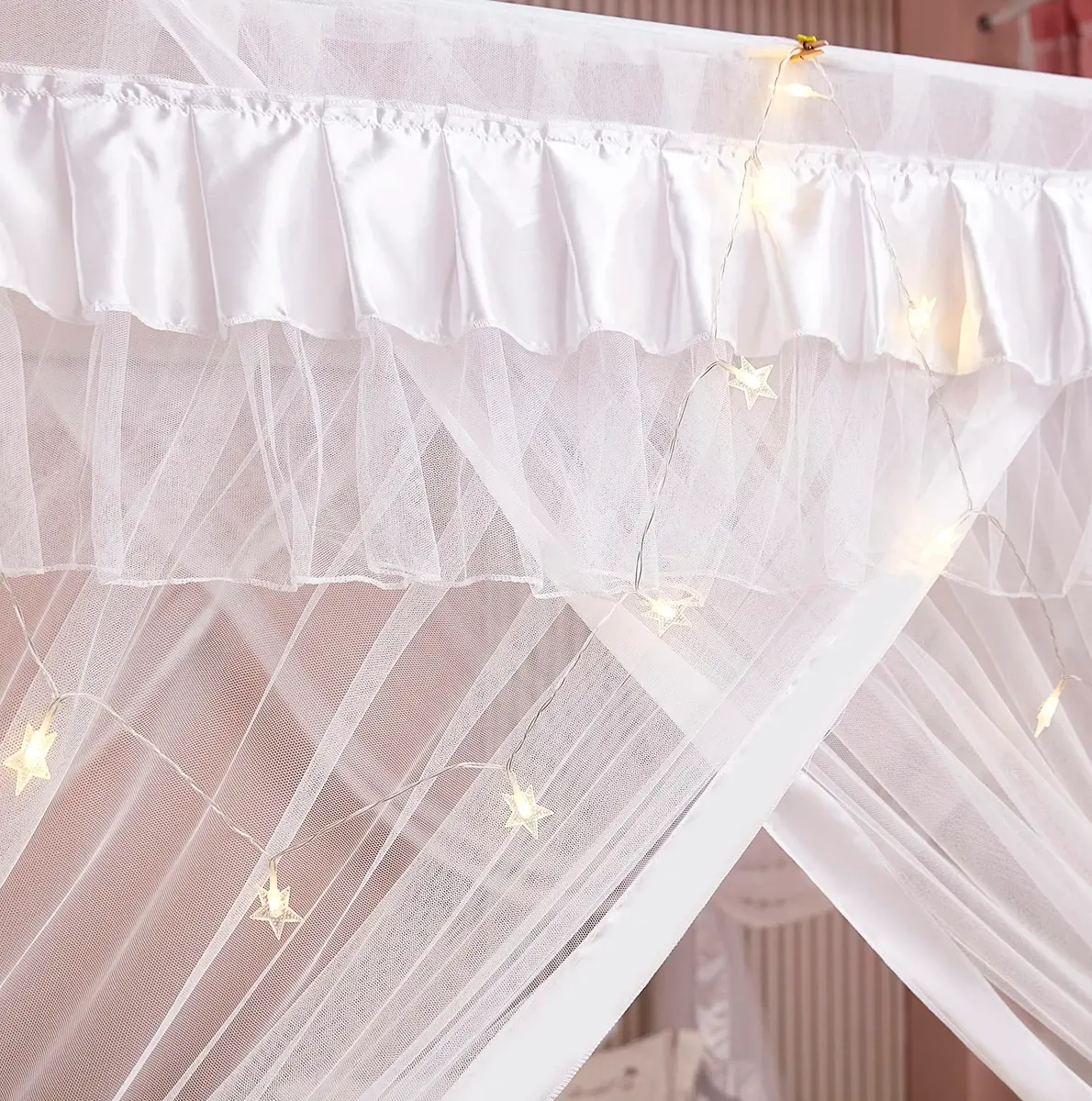 Mengersi Bed Canopy for Queen Size | Princess Bedroom Decoration & Mosquito Net (84x78x78 inches) - view 7