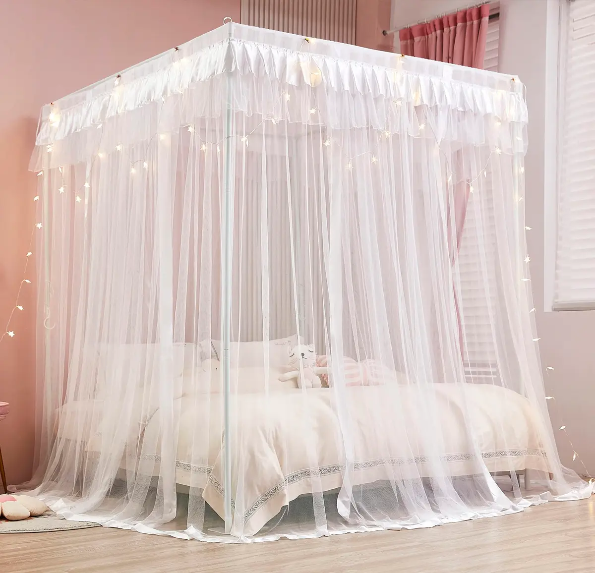 Mengersi Bed Canopy for Queen Size | Princess Bedroom Decoration & Mosquito Net (84x78x78 inches) - view 2