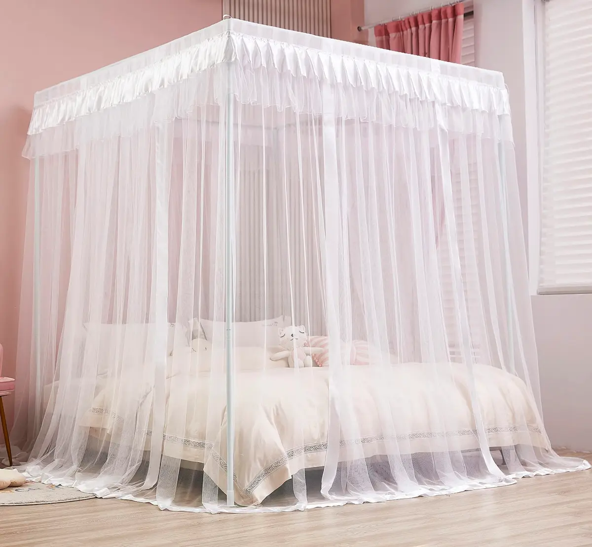 Mengersi Bed Canopy for Queen Size | Princess Bedroom Decoration & Mosquito Net (84x78x78 inches) - view 4