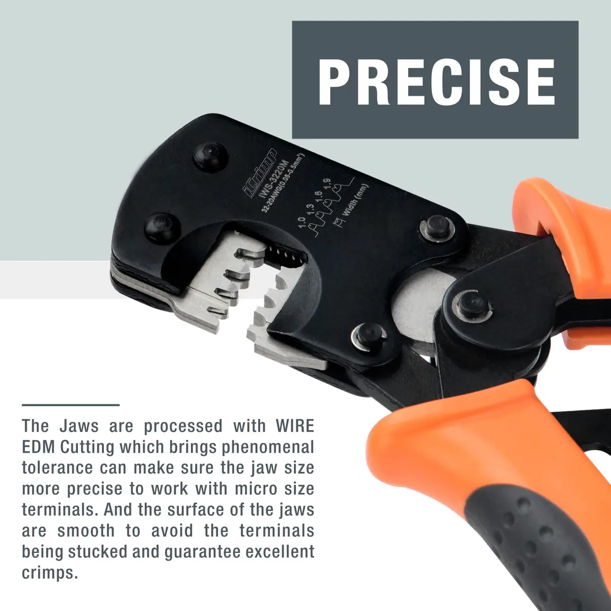 IWISS IWS-3220M Micro Connector Pin Crimping Tool 0.03-0.52mm² 32-20AWG | Precise, Durable, US-imported - view 5