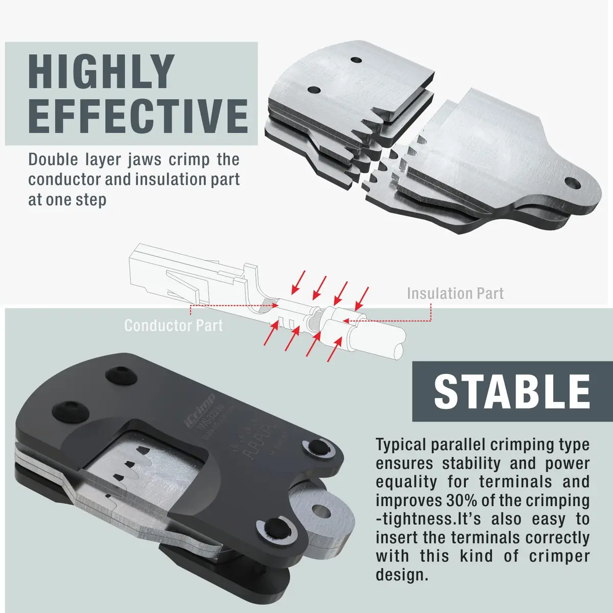 IWISS IWS-3220M Micro Connector Pin Crimping Tool 0.03-0.52mm² 32-20AWG | Precise, Durable, US-imported - view 4
