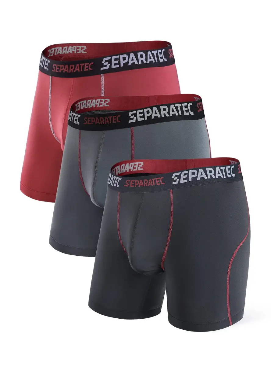Separatec Anti Chafing Underwear Men Dual Pouch Boxer Briefs Multi-pack | Supportive, Moisture-Wicking & Comfortable (70-120 chars) - main product image