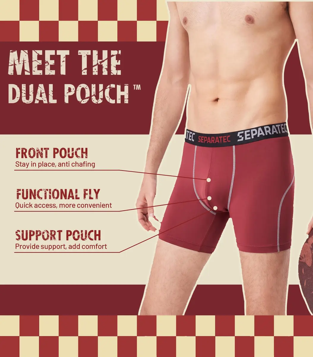 Separatec Anti Chafing Underwear Men Dual Pouch Boxer Briefs Multi-pack | Supportive, Moisture-Wicking & Comfortable (70-120 chars) - view 2