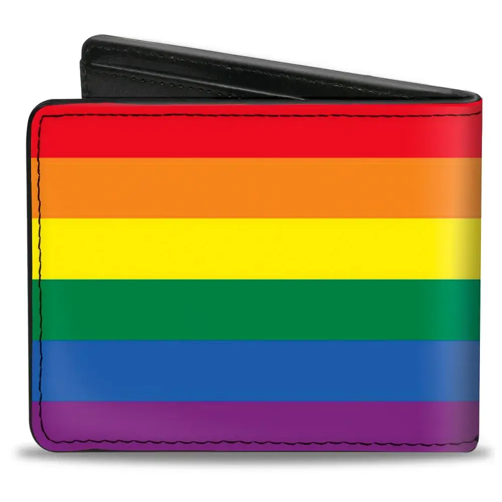 Buckle-Down Men's Flag Pride Rainbow Bi Fold Wallet, Multicolor, 10.16 cm x 8.89 cm (4.0 x 3.5 inches) - view 2